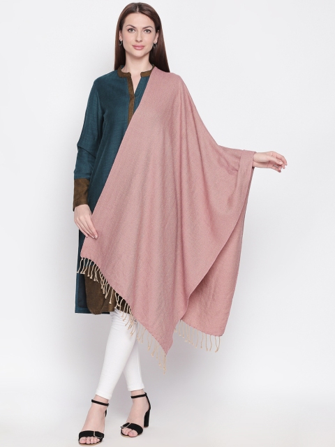 

RANGMANCH BY PANTALOONS Women Pink Woven Design Wool Shawl