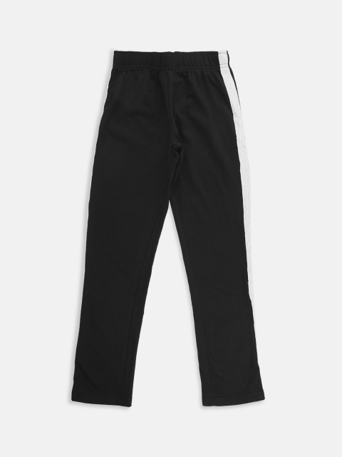 

Ajile by Pantaloons Girls Black Solid Straight-Fit Track Pants