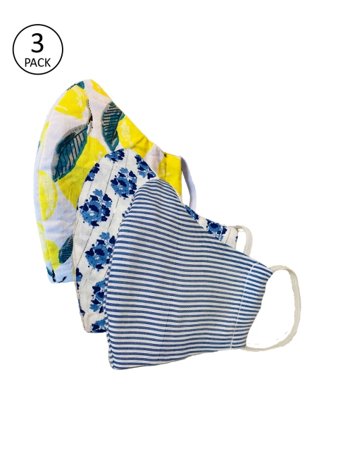 

Sera Unisex 3 Pcs Printed 3-Ply Reusable Outdoor Fabric Masks, White
