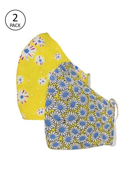 

Sera Unisex 2 Pcs 3-Ply Printed Reusable Outdoor Fabric Masks, Yellow