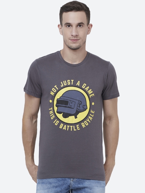 

Free Authority Men Grey Printed Round Neck Pubg T-shirt