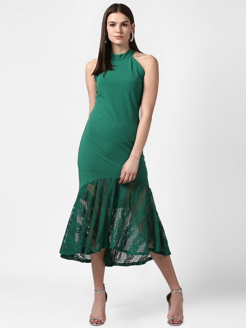 

StyleStone Women Green Self Design Sheath Lace Dress
