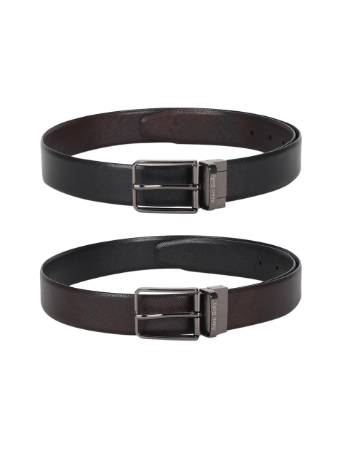 

Allen Solly Men Black Textured Leather Reversible Belt