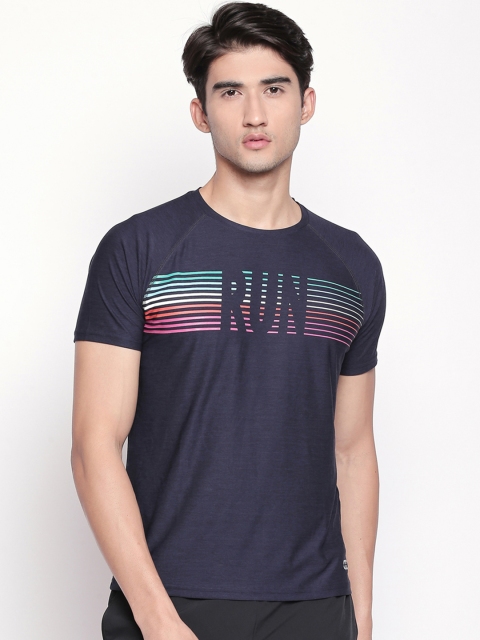

Ajile by Pantaloons Men Navy Blue Printed Round Neck T-shirt