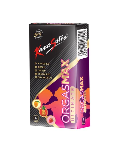 

Kama Sutra Pack of 6 Orgasmax Ultimate 5-in-1 Dotted Condoms, Multi