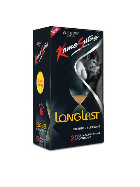 

KamaSutra Long Last Climax Delaying Condoms - 20 Count, Black