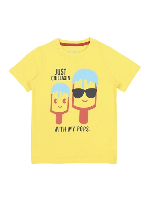 

CHALK by Pantaloons Boys Yellow Printed Round Neck T-shirt