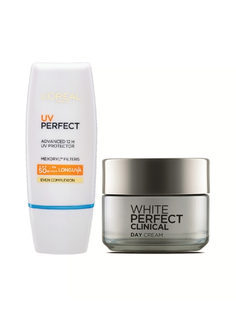 

L'Oreal Paris Pack of 2 SPF19 PA+++ Clinical Day Cream & 12h Long lasting Sunscreen, Grey