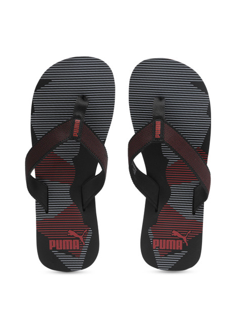 

Puma Men Black & Grey Printed Thong Flip-Flops