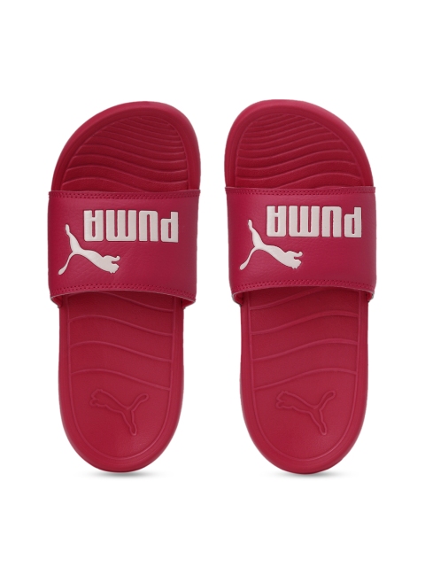 

Puma Unisex Pink & White Brand Logo Printed Sliders