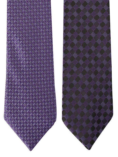 

Van Heusen Purple & Black Woven Design Reversible Broad Tie