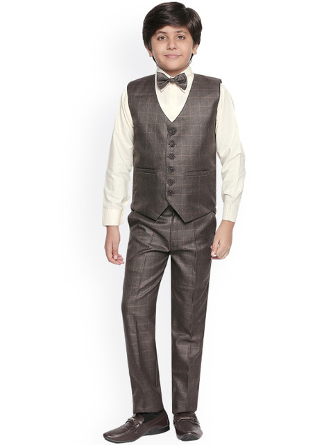 

Jeetethnics Boys Brown & Brown Clothing Set