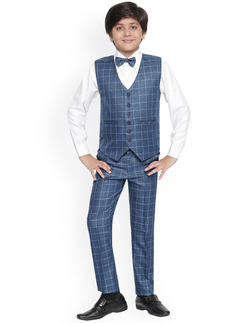 

Jeetethnics Boys Blue & White Checked Clothing Set