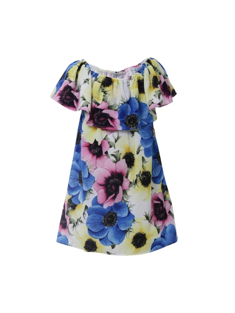 

One Friday Girls Multicoloured Printed A-Line Dress, Multi