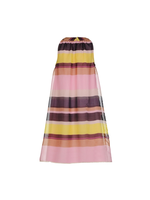 

One Friday Girls Multicoloured Variegated Striped A-Line Dress, Multi