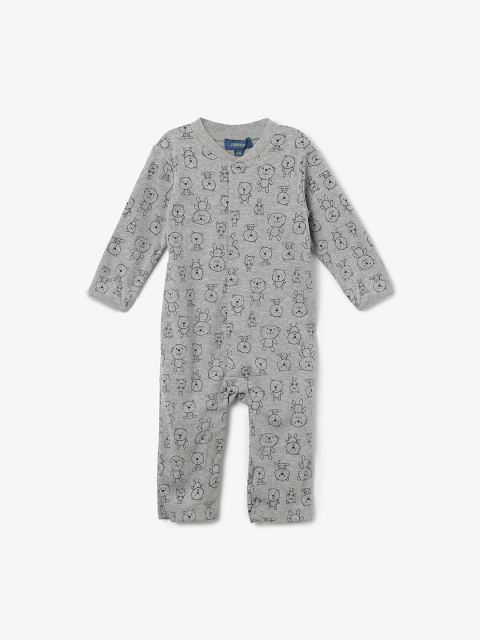 

Juniors by Lifestyle Infant Boys Grey Printed Romper, Grey melange