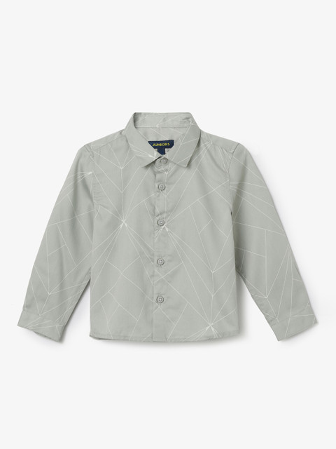 

Juniors by Lifestyle Boys Grey Slim Fit Printed Casual Shirt