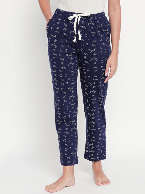 

Dreamz by Pantaloons Women Navy Blue Printed Lounge Pants