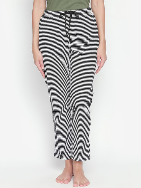 

Dreamz by Pantaloons Women Black & White Striped Lounge Pants 205000005958551