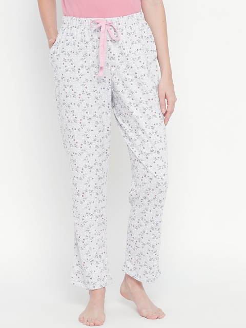 

Dreamz by Pantaloons Women Grey & Pink Printed Lounge Pants