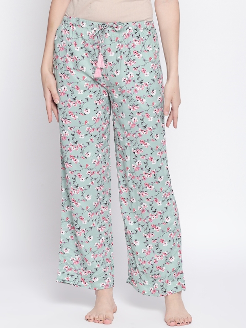 

Dreamz by Pantaloons Women Green & Pink Floral Print Lounge Pants