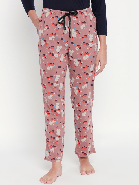 

Dreamz by Pantaloons Women Mauve Floral Printed Lounge Pants