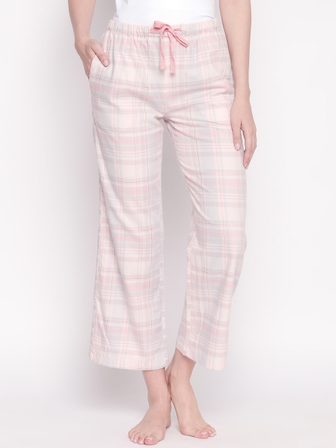 

Dreamz by Pantaloons Women Pink & Grey Checked Pyjamas