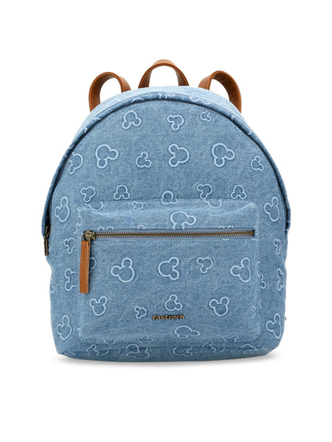 

Fastrack Women Blue Printed Denim Backpack