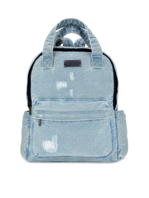 

Fastrack Women Blue Solid Denim Backpack