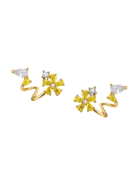 

SWAROVSKI Botanical Wrap Pierced Earrings Yellow Gold-Tone Plated