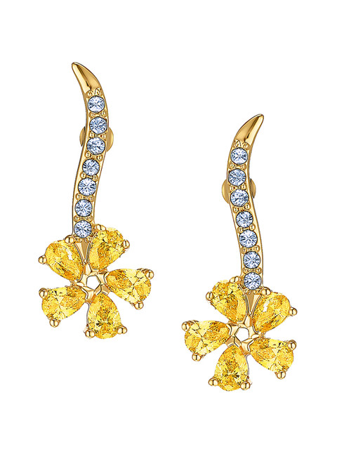 

SWAROVSKI Gold-Plated Botanical Flower Pierced Studs