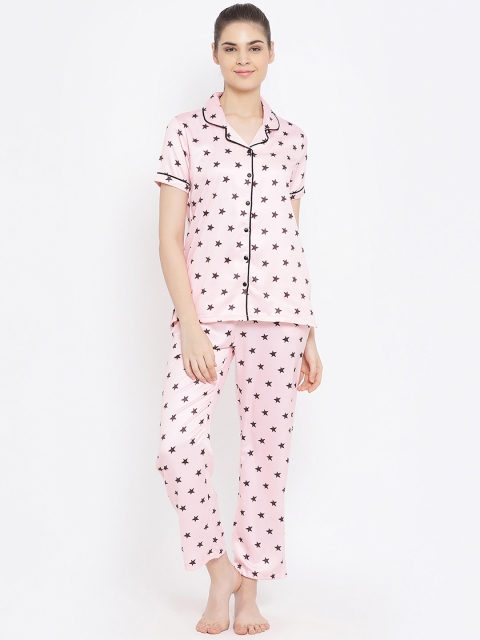 

Kanvin Women Pink & Mauve Printed Night suit