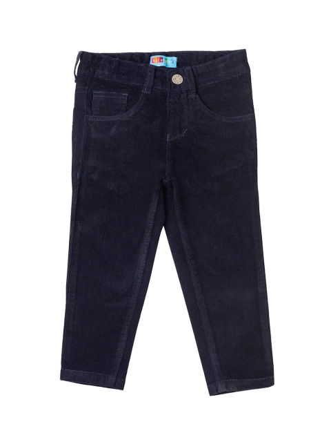 

Kid Studio Boys Navy Blue Relaxed Slim Fit Solid Regular Trousers