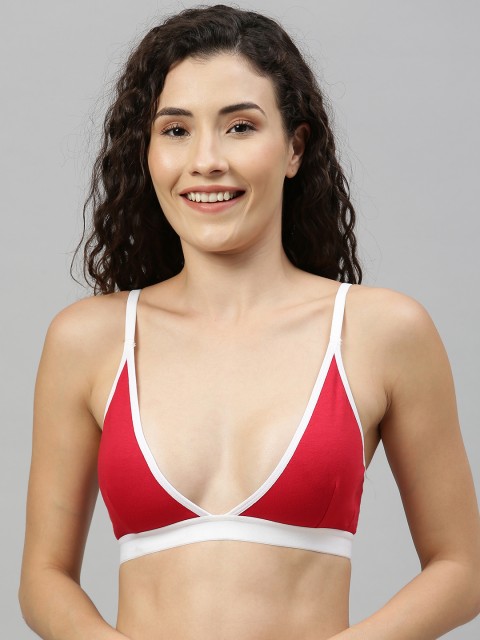 

Berrys Intimatess Red & White Solid Non-Wired Non Padded T-shirt Bra