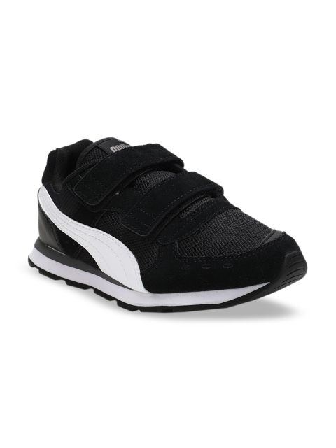 

Puma Unisex Kids Black & White Colourblocked Leather Slip-On Sneakers