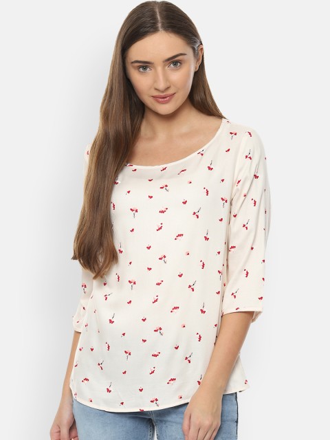 

Allen Solly Woman Off-White Floral Print Top