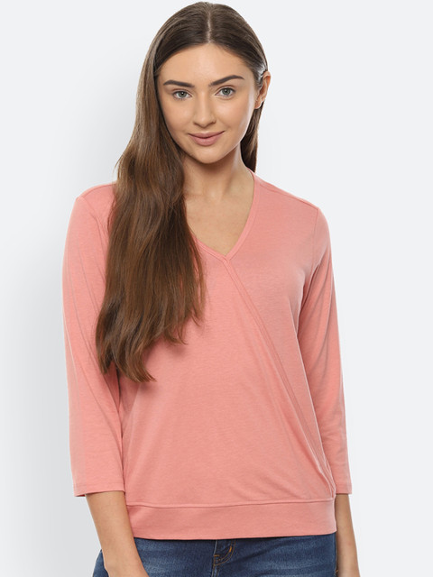 

Van Heusen Woman Women Peach Solid Regular Top