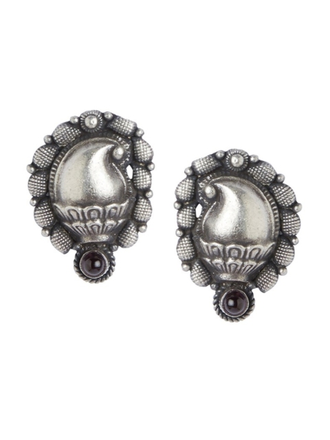 

ahilya Women 92.5 Sterling Silver Paisley Shaped Oxidised Studs