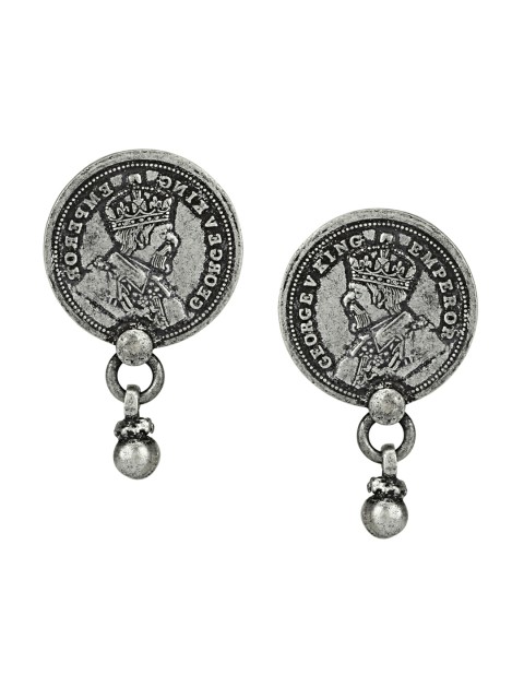

ahilya 92.5 Sterling Silver Circular Handcrafted Drop Earrings