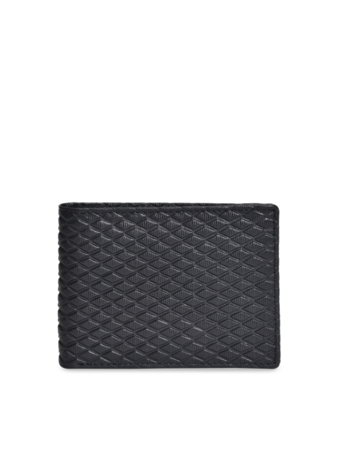 

Peseta Men Black Textured Two Fold Leather Wallet