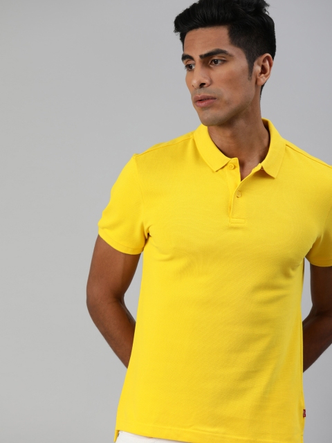 

Levis Men Yellow Printed Polo Collar T-shirt