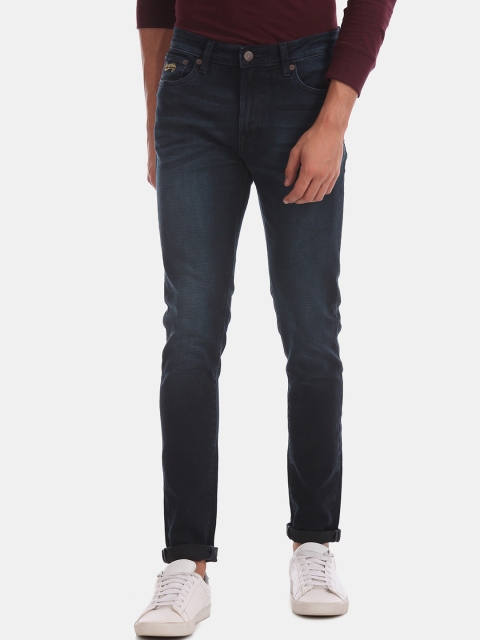 

Aeropostale Men Navy Blue Skinny Fit Mid-Rise Clean Look Stretchable Jeans