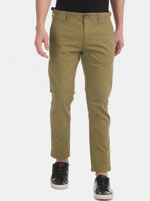 

U.S. Polo Assn. Men Khaki Slim Fit Solid Regular Trousers