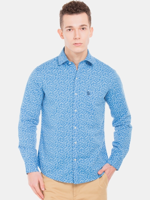 

U.S. Polo Assn. Men Blue Regular Fit Printed Casual Shirt