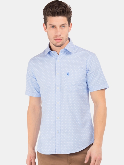 

U.S. Polo Assn. Men Blue & White Regular Fit Floral Print Casual Shirt