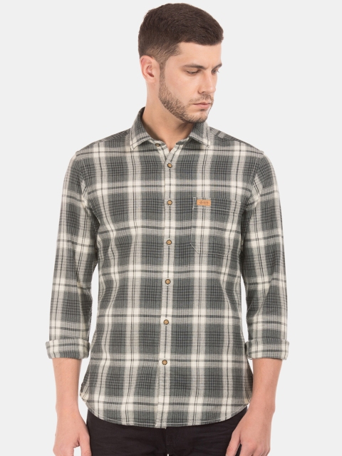 

U.S. Polo Assn. Men Charcoal & Off-White Slim Fit Checked Casual Shirt