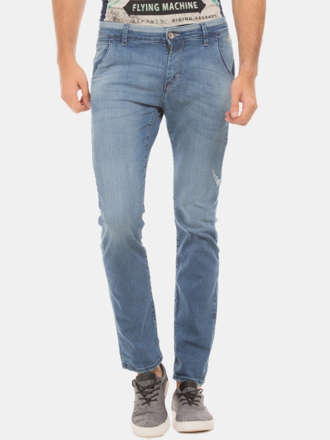 

Flying Machine Men Blue Straight Fit Mid-Rise Clean Look Stretchable Jeans