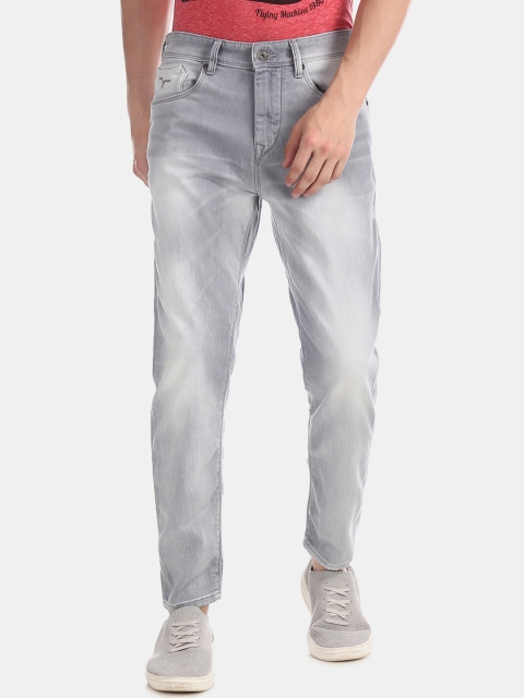 

Flying Machine Men Grey Tapered Fit Mid-Rise Clean Look Stretchable Jeans