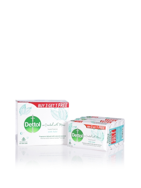 

Dettol Unisex Set of 4 Tulsi Soap, White