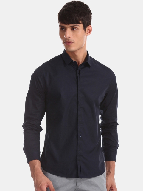 

Flying Machine Men Blue Slim Fit Solid Casual Shirt